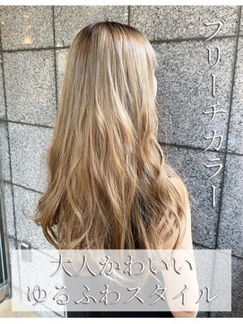 美容室 メザミー MESAMIES 20代30代40代大人かわいいゆるふわスタイル◎ホワイトブロンド