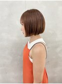 ボブ×オレンジベージュ