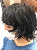 デザインカラー／レイヤーカット/ウエットヘア/オリーブベージュ