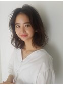 髪質改善水素パーマ　×　ゆるふわミディアム
