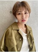 大人可愛い20代30代小顔丸みショートボブマッシュ