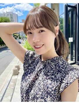ノラ ヘアーサロン(NORA HAIR SALON) ナチュラル小顔前髪あり後れ毛サイドバング結べるボブくびれヘア