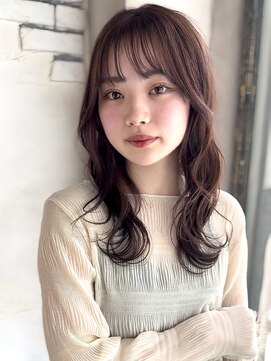 ベレッタ 楠葉店(veretta.) ロング大きめ波巻きスタイル/透明感/韓国ロング/ピンクベージュ