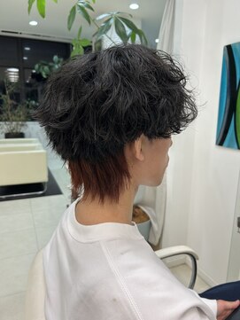 プランタン フォー ヘアー(printemps FOR HAIR) 波巻きパーマ/インナーカラー/ワインレッド