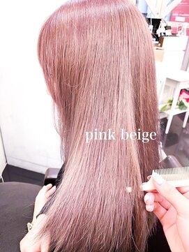 ミシェリー 新宿店(misherry) ★ミルクティーピンクグレージュカラー韓国風ロングレイヤー新宿