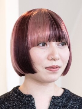 ミーム 原宿 表参道(meme) 不規則デザインカラー　レッド×ピンク