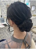 ロングヘア/シニヨン/結婚式/参列ヘア/お呼ばれヘア