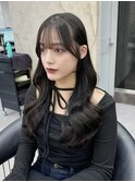 ミニウルフレイヤーカット顔周りカット前髪カット韓国ロング池袋