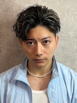メッシュハイライトスパイラルパーマツイストパーマツーブロック