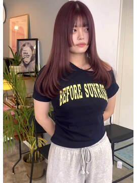 シーン(SCEN) layer cut × pink brown