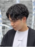 【サーフカールパーマ】刈り上げセンターパートスパイラルコンマ