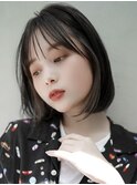 【GEEKS渋谷】黒髪ボブ/インナーカラー/シースルーバング/冬ヘア