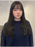 韓国/顔周りレイヤー/ダブルカラー/ベージュ/前髪新潟長岡宮関