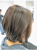 白髪ぼかしハイライト　明るい白髪染め　40代　50代