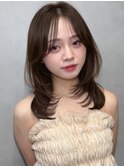 韓国風/インナーカラー/縮毛矯正髪質改善/顔まわり/レイヤー