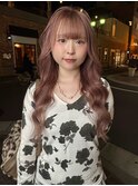 ブリーチカラー　ピンクベージュ