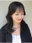 レイヤーカット/顔周りレイヤー/暗髪/透明感