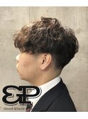 メンズ刈上げスパイラルマッシュ