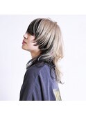 ウルフ × ミルクティーベージュ ミディアム ロング