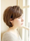 前髪長め大人小顔ショート30代40代50代　藤沢