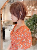 斜めバングシルキーベージュ美人ショート【錦糸町/ショート】