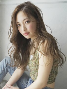 デューヘアー(due hair) ゆるふわミディ くびれヘア ハイライトカラー