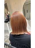 【mami】切りっぱなしボブ×オレンジ
