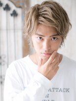 モッズヘア メン 上尾東口店(mod's hair men)&nbsp;ワイルドアップバングのプラチナカラーウルフヘアV上尾