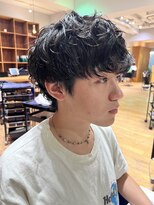 ジェノ(JENO by apish) メンズ/ハイライト/マッシュパーマ/ウルフ/アッシュブラック