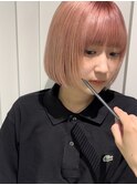  うる艶ミニボブ /ピンクベージュ/ハイトーンカラー / 群馬太田