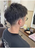 【見附 今町】刈り上げ ツーブロック 黒髪 アップバング