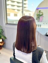 ブルー(Blue)&nbsp;艶髪ワンカール×ピンクブラウン【hair&spa Blue】