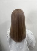 ニュアンスカラー ツヤ髪 センターパート