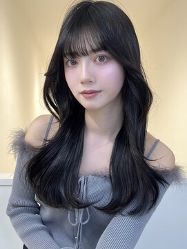 アイトーキョーエス 渋谷(AI TOKYO S) ブルーブラック透明感ツヤ感美髪ロングレイヤー韓国くびれ巻き