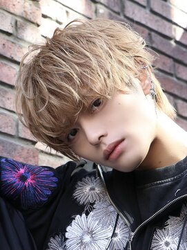 オーシャントーキョー 心斎橋(OCEAN TOKYO WEST) メンズヘアラウンドマッシュ無造作ミルクティーベージュ