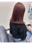 ブリーチなしピンクカラー