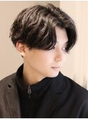 センターパートフェザーパーマシャドウパーマメンズパーマ