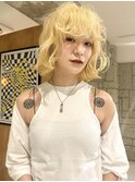 blonde color/ふんわりbob