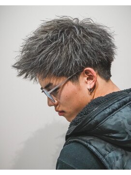 メンズショート／ブリーチ／ダブルカラー／京都/men's