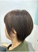 ナチュラルショート白髪ぼかし
