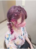 編みおろしツインテール