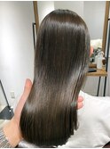 髪質改善ヘアエステにカーキグレージュカラー
