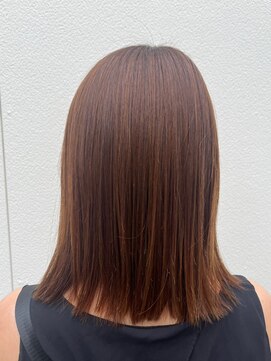 ナカオコアフュール(NAKAO COIFFURE) 大人かわいいオレンジブラウンカラーストレート