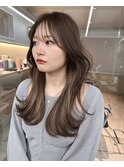 韓国ヘアイメチェンハッシュカット似合わせカットレッドブラウン