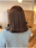 切りっぱなし×ピンクブラウン
