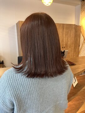 バイエイト 野並店(By Eight) 切りっぱなし×ピンクブラウン