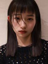 ★ミディアムレイヤー オン眉 切りっぱなしダークアッシュ【Riku