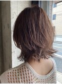 大人ウルフカット シースルーバング 無造作ミディアム