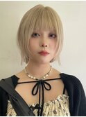 ハイトーンレイヤーボブミディアムレイヤーショートウルフボブ