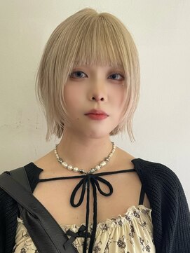 サンク 原宿 表参道(cinq) ハイトーンレイヤーボブミディアムレイヤーショートウルフボブ